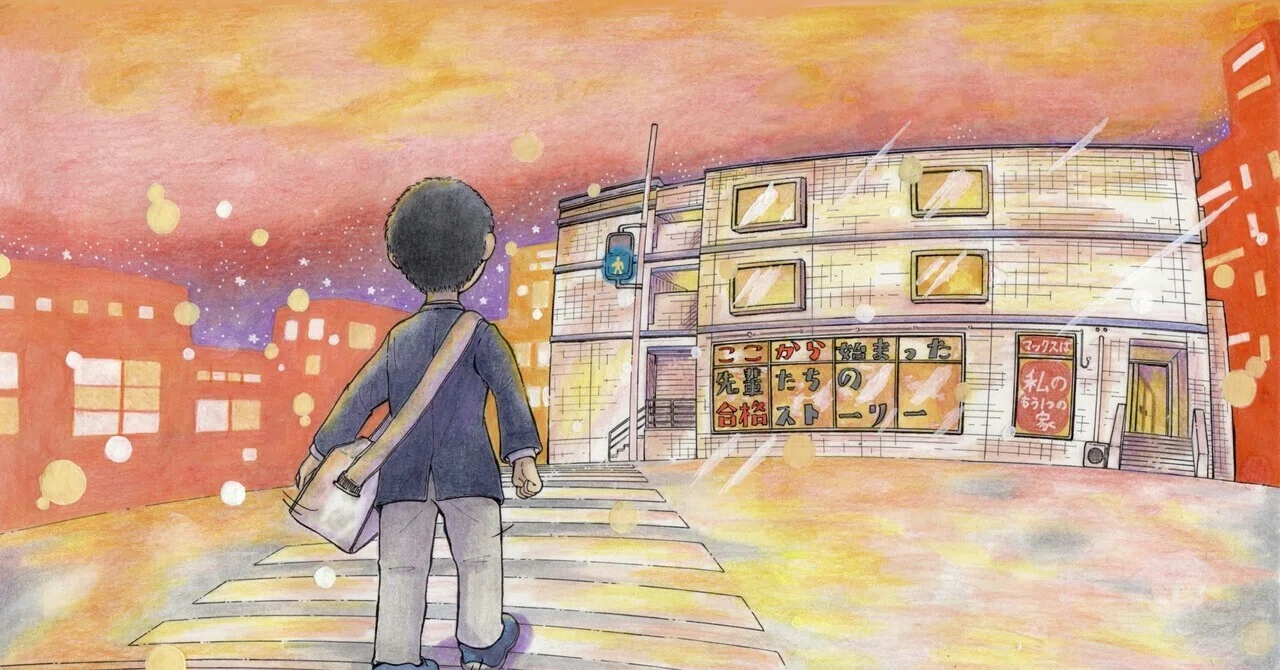 色鉛筆とコピックで夕焼け空を描く方法｜街並みイラストの着彩｜吉村
