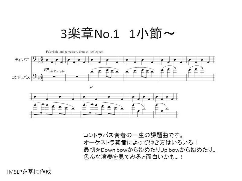 個人的ここが好き マーラー 交響曲第1番 Cb吉田優稀 Note