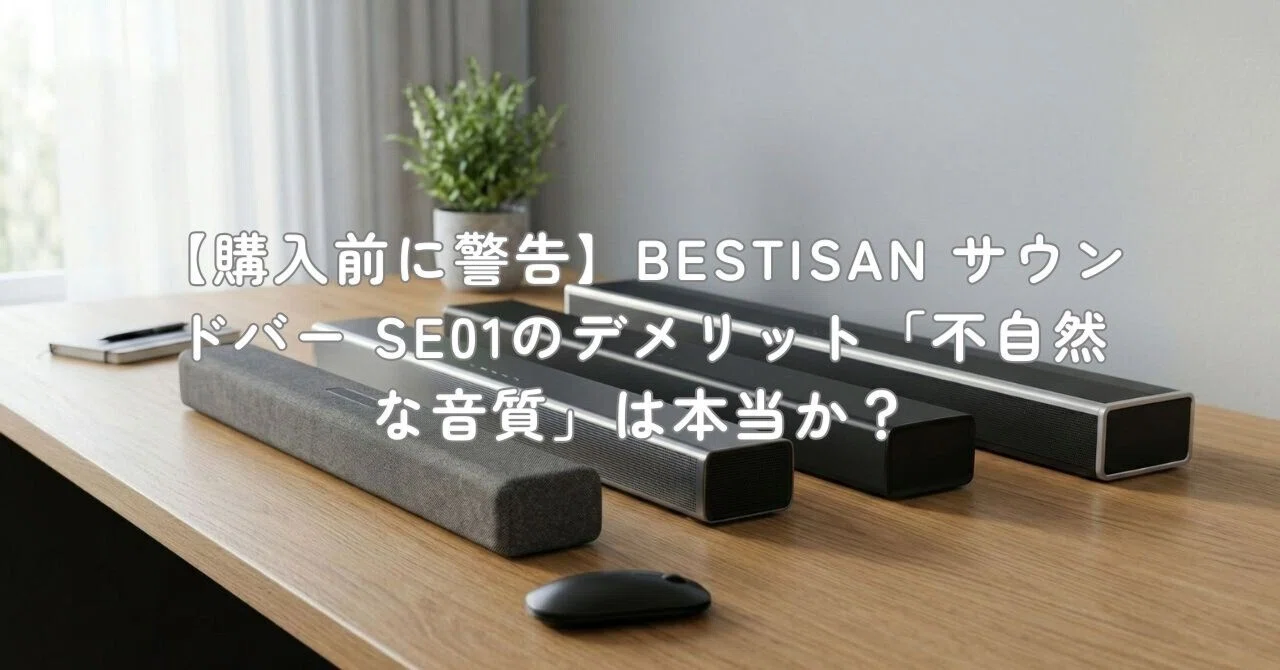 購入前に警告】BESTISAN サウンドバー SE01のデメリット「不自然な音質