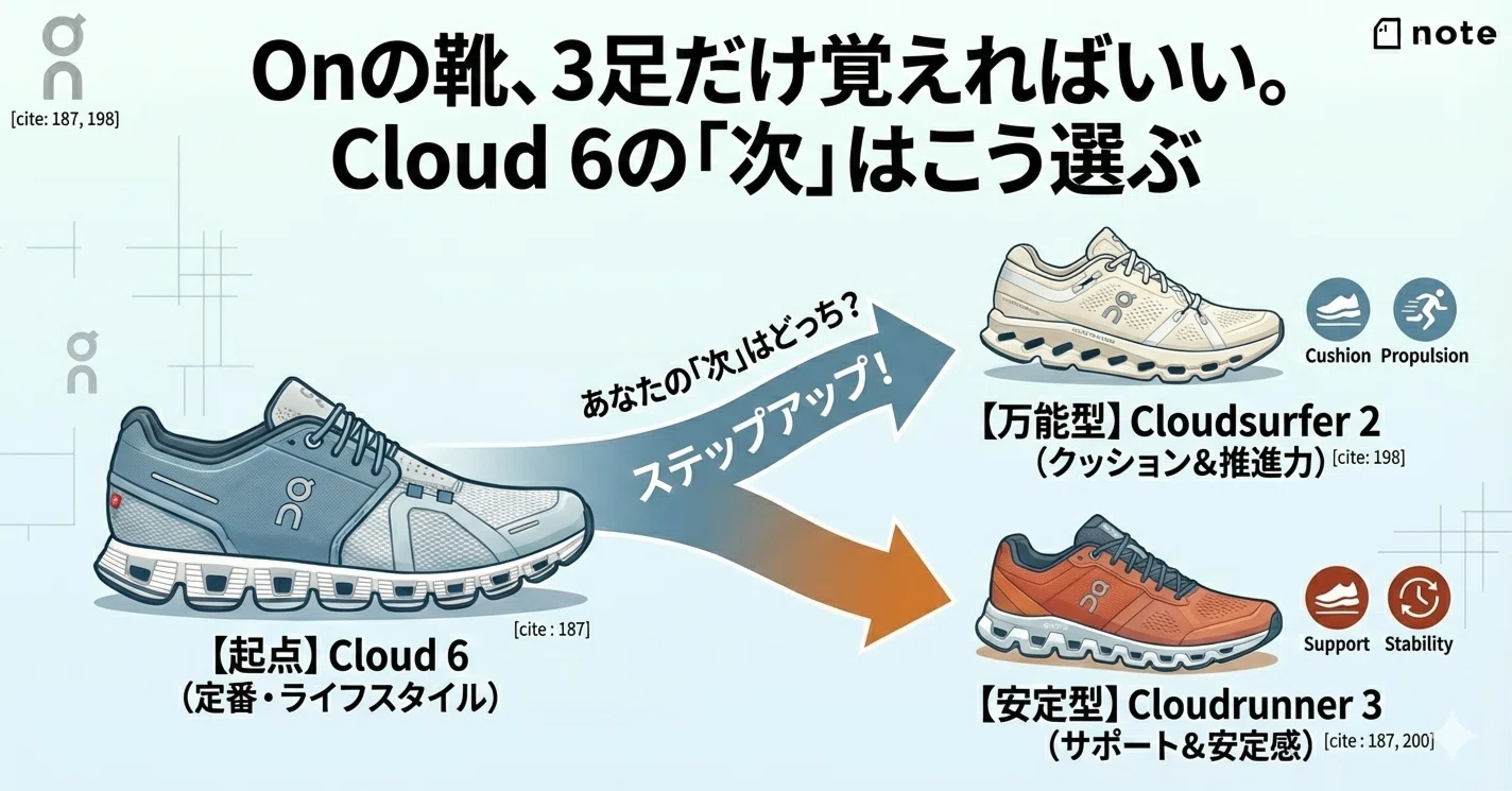 Onの靴、3足だけ覚えればいい。Cloud 6の「次」はこう選ぶ｜こば 足
