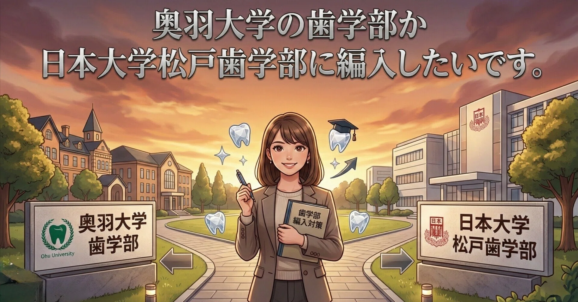 奥羽大学の歯学部・日本大学松戸歯学部に編入したいです。2年次編入、3