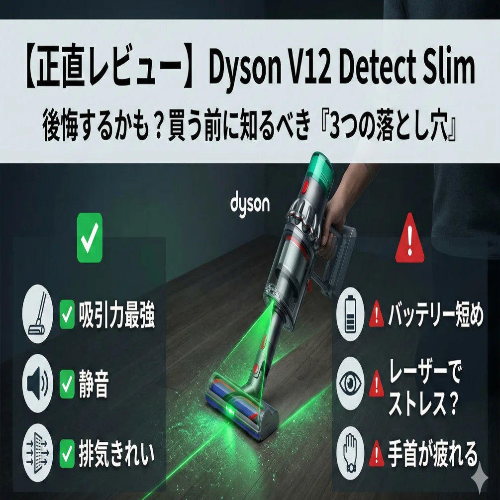 ダイソン V12 Detect Slimを買って気づいた「3つの後悔」。購入前に