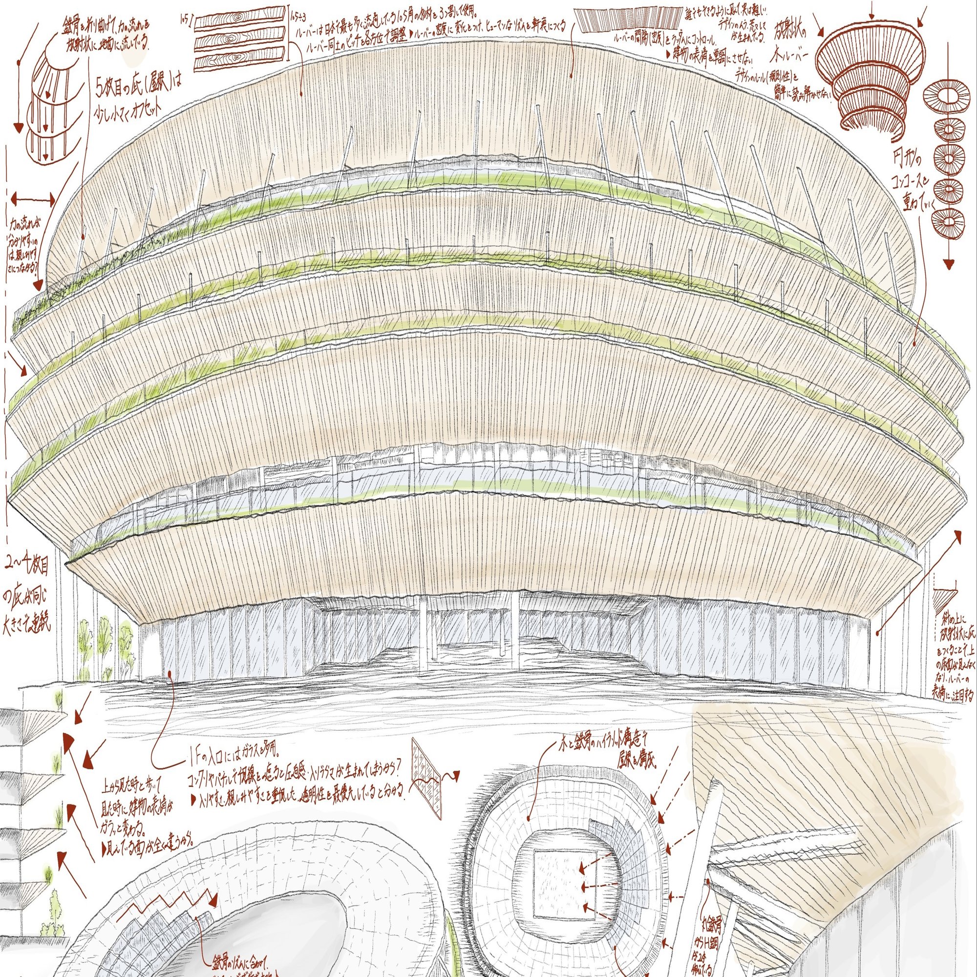 新国立競技場は誰のために設計されたのか［観察スケッチ］｜佐々木大樹