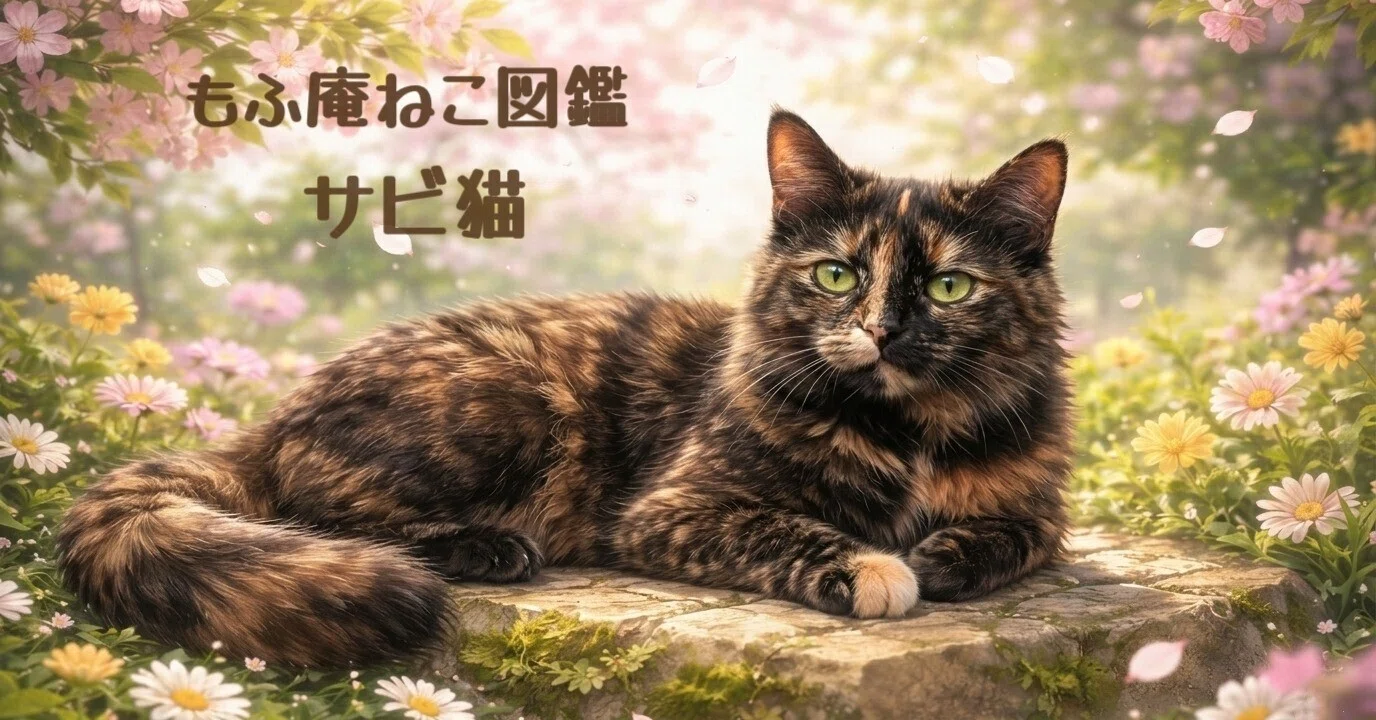 🌿もふ庵ねこ図鑑 vol. 11 サビ猫は本当に地味？〜 魔女の使い魔と呼ば