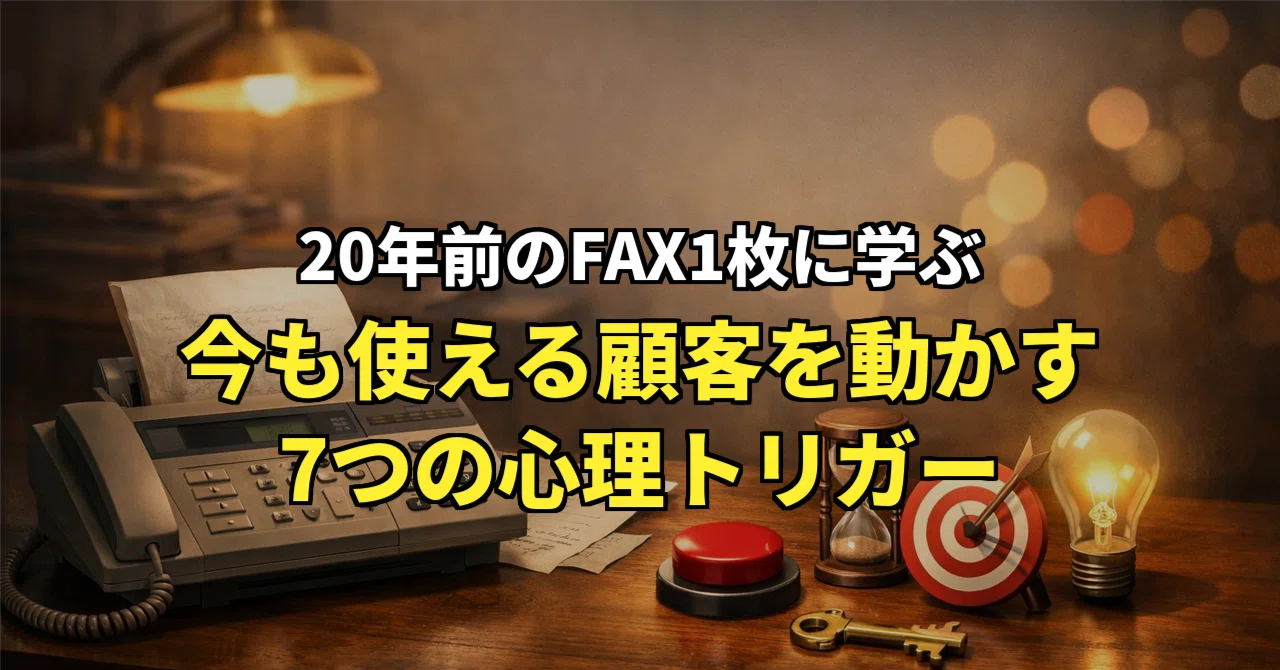 20年前のFAX1枚に学ぶ、今も使える顧客を動かす7つの心理トリガー｜平秀信