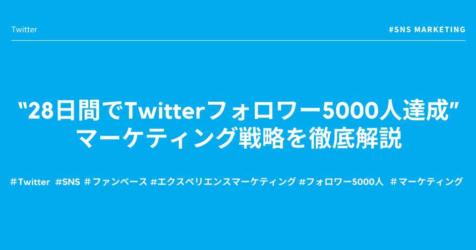 28日間でtwitterフォロワー5000人達成 マーケティング戦略を徹底解説 きなこ Btobマーケター Note