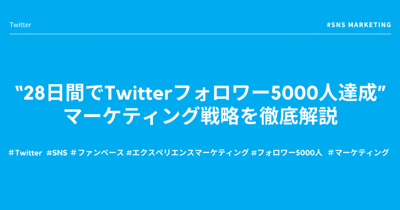 “28日間でTwitterフォロワー5000人達成”マーケティング戦略を徹底解説