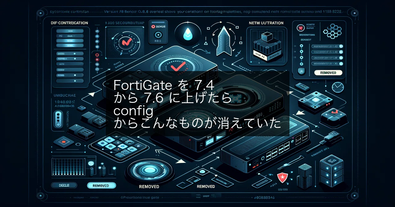 FortiGate を 7.4 から 7.6 に上げたら config からこんなものが消え