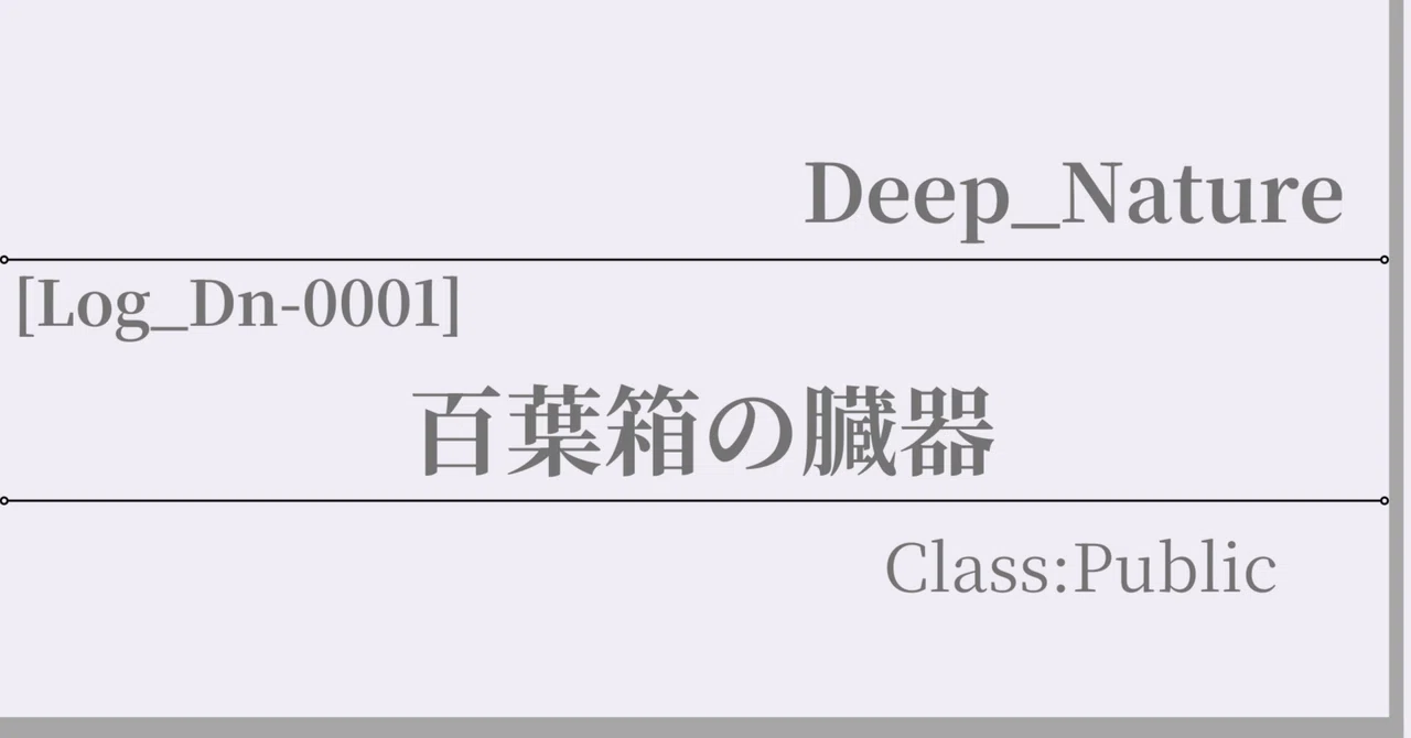 [Log_Dn-0001] 百葉箱の臓器 (Class: Public)｜ROA：Record of Anomaly