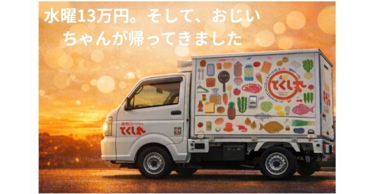 水曜13万円。そして、おじいちゃんが帰ってきました｜うえだ＠とくし丸