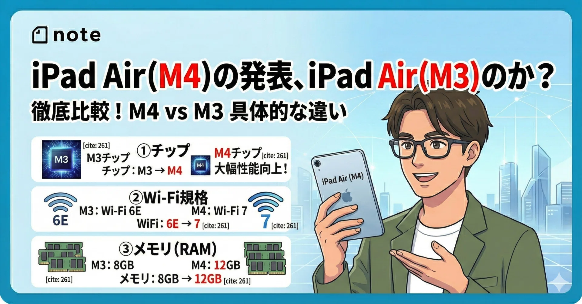 iPad Air (M4) の発表、iPad Air (M3) と何が違うのか？ 公式情報から