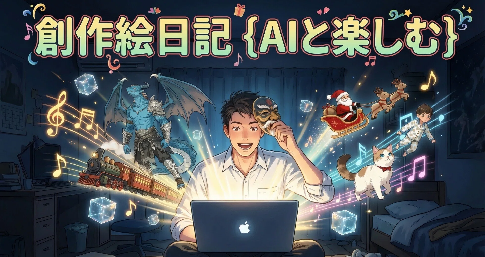 創作絵日記｛AIと楽しむ｝｜ひでピチュ🤖AIソロファウンダー｜note