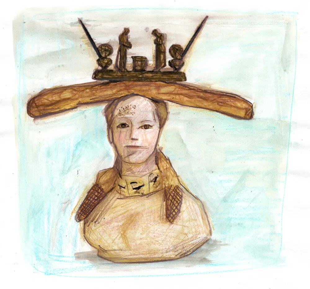 バラ ダリ 女性の絵画 サルバドール ダリ 薔薇の頭の女 模写