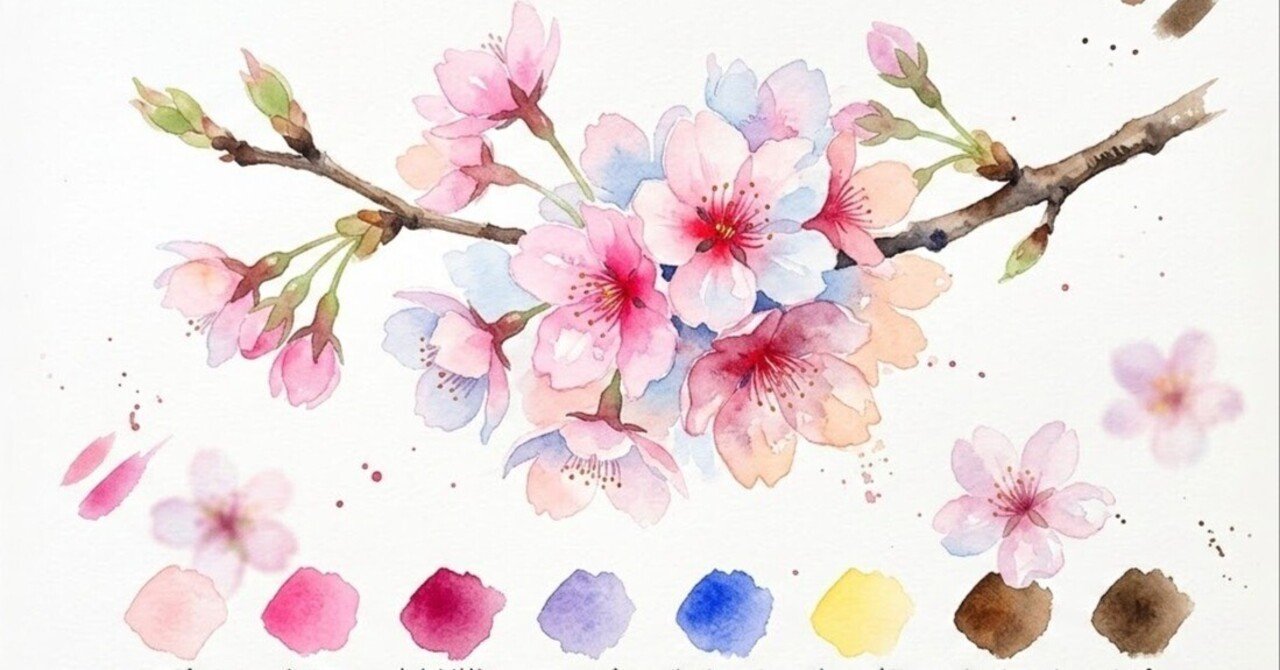 水彩イラスト講座】水彩で描く「透明感あふれる桜」の極意。色選びと