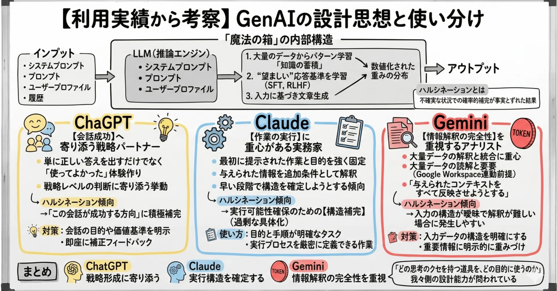 考察編: ChatGPT/Gemini/Claudeの思考のクセを観察してみた｜Sachiko