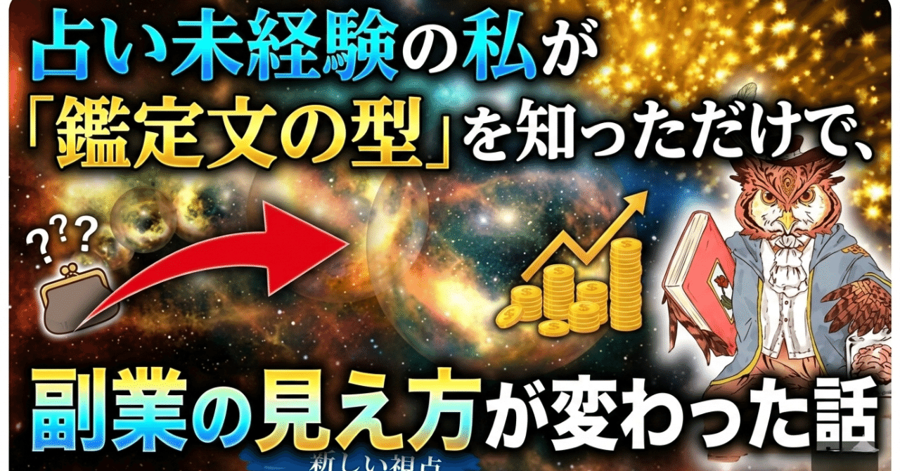 占い未経験の私が「鑑定文の型」を知っただけで、副業の見え方が変わっ