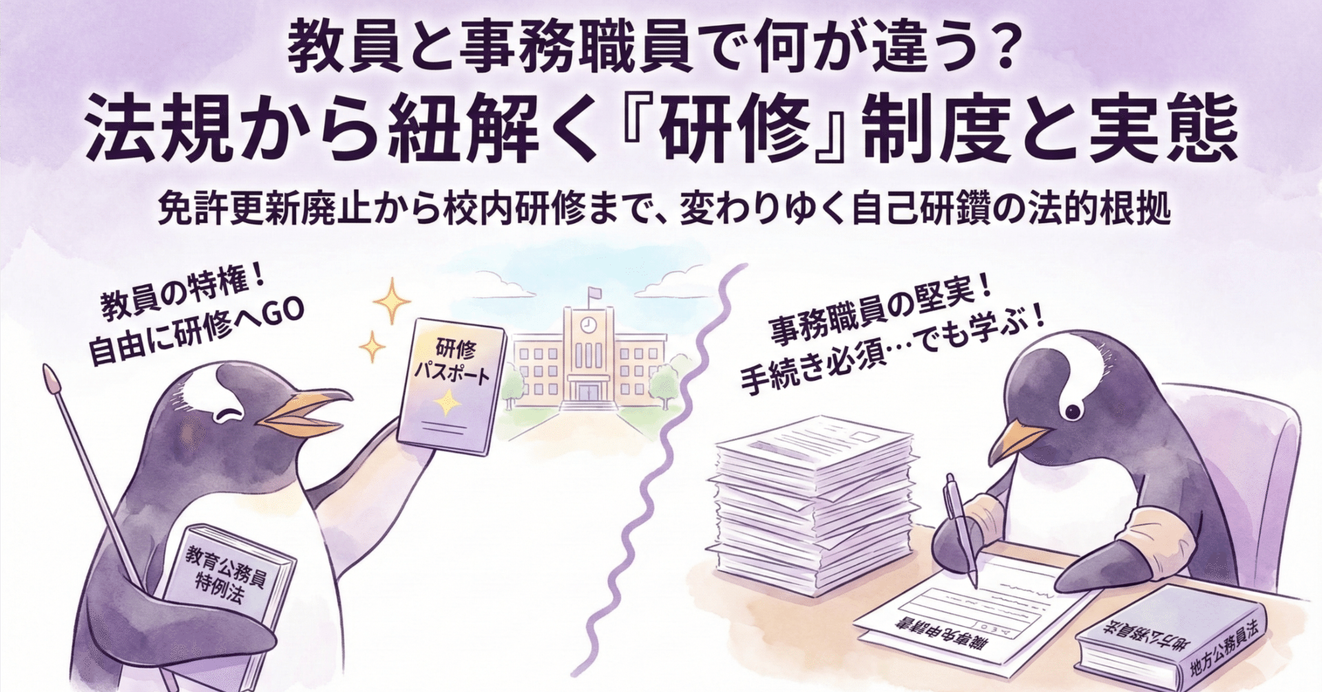 教員と事務職員で何が違う、法規から紐解く学校現場の研修制度と実態