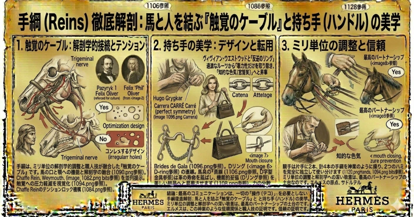 手綱 (Reins) 徹底解剖：馬と人を結ぶ「触覚のケーブル」と持ち手 