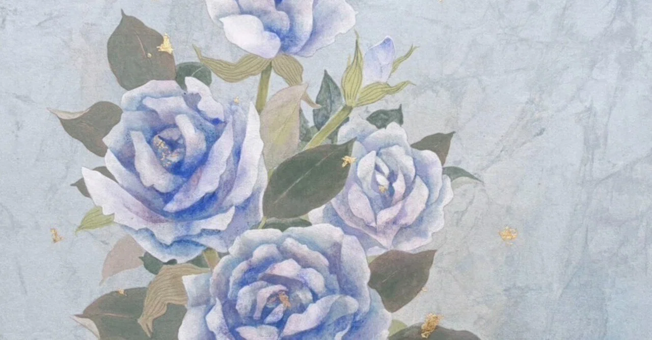 青いバラ | 原画作品 青の奇跡 ― 不可能が花開いた歴史と、藤原郁子が描く“奇跡の青