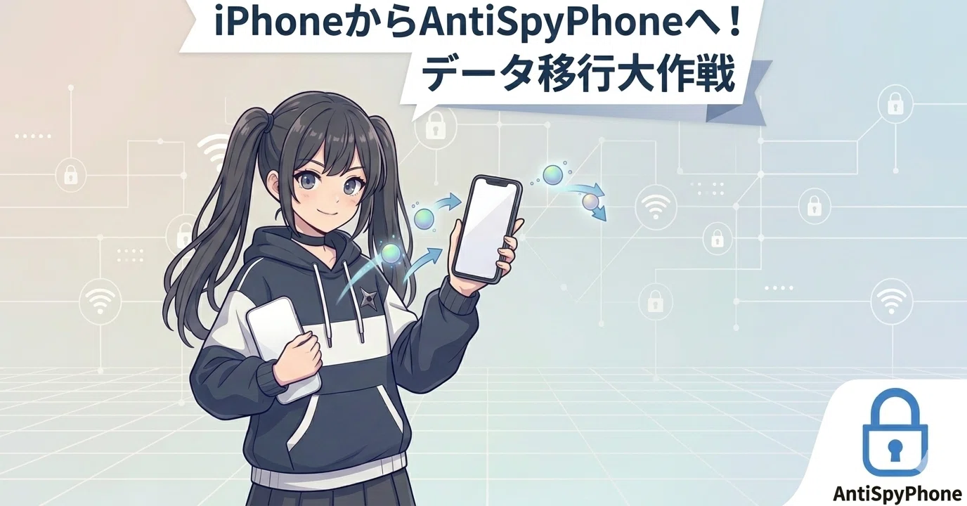 iPhoneから謎の最強スマホ「AntiSpyPhone」に乗り換える大作戦！データ 