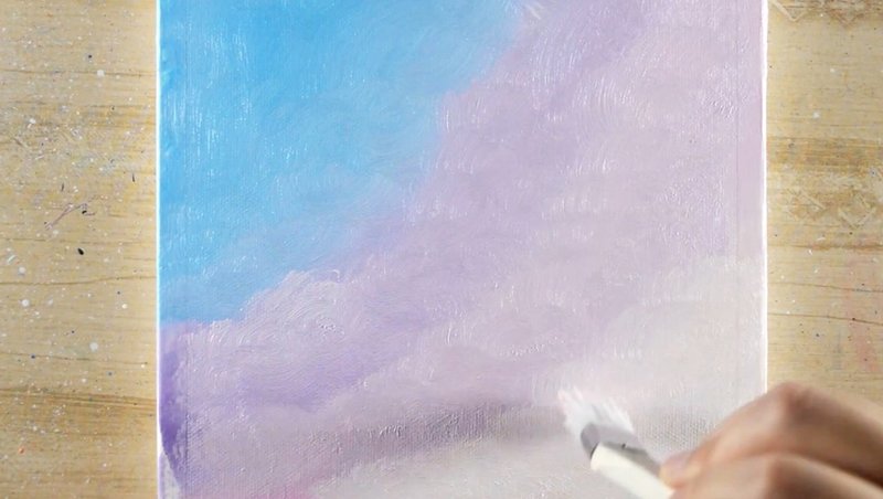 アクリル絵の具を使用した ハワイの空 の描き方 アクリル絵の具チュートリアル Junya Art Note