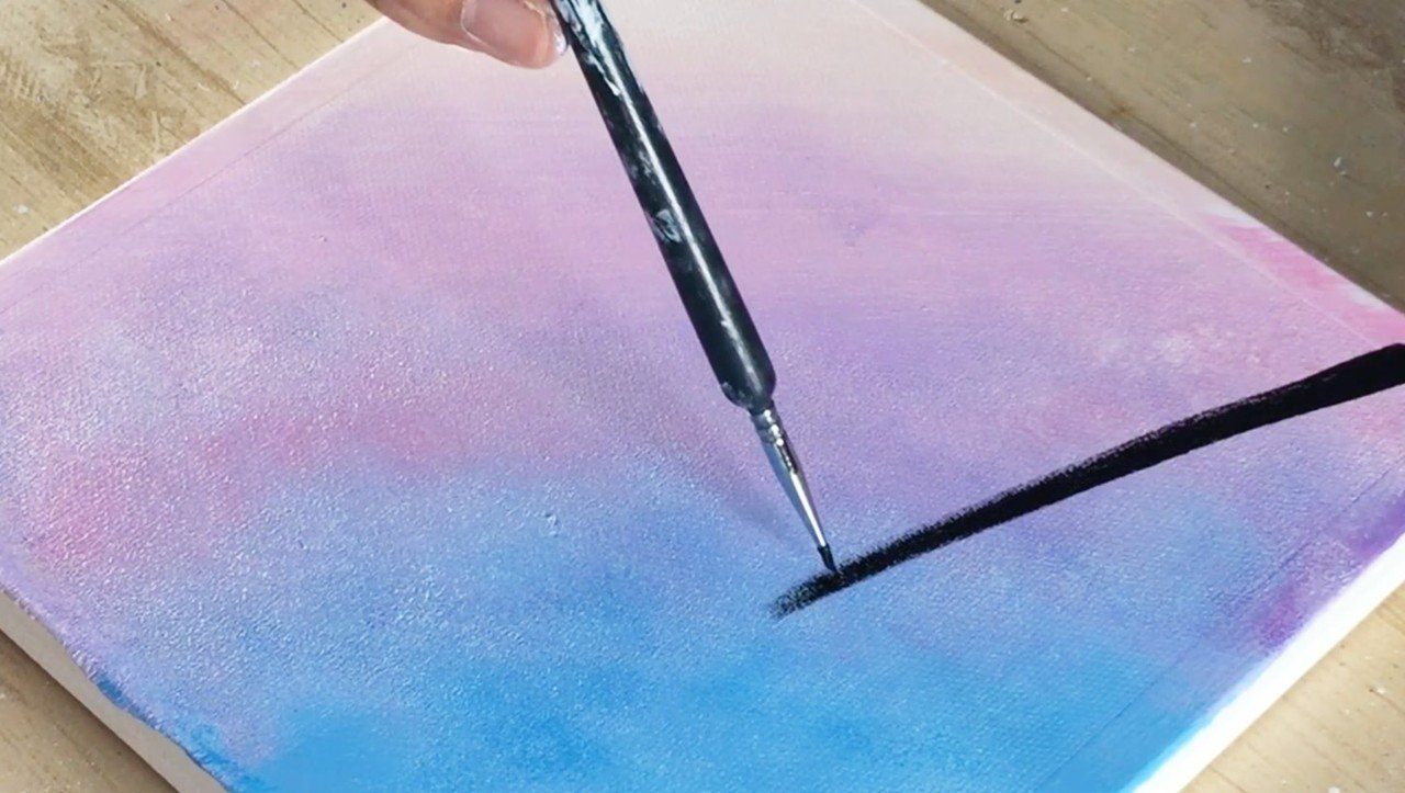 アクリル絵の具を使用した「ハワイの空」の描き方 / アクリル絵の具