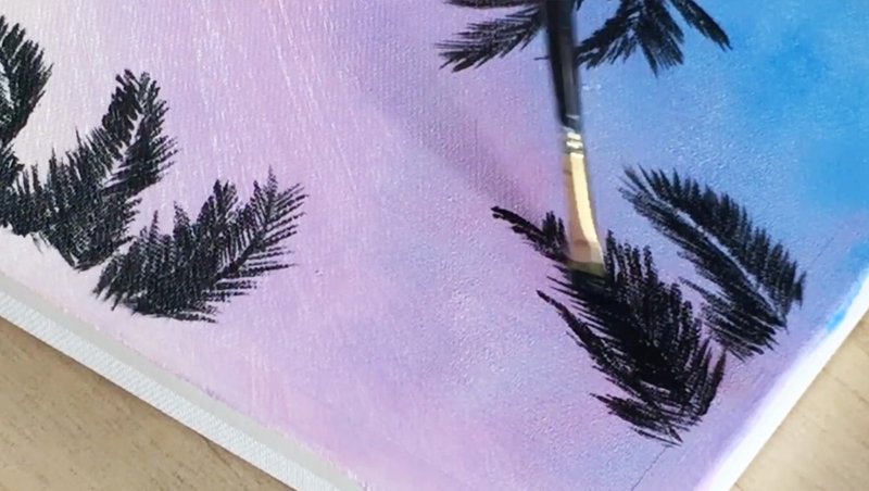 アクリル絵の具を使用した ハワイの空 の描き方 アクリル絵の具チュートリアル Junya Art Note
