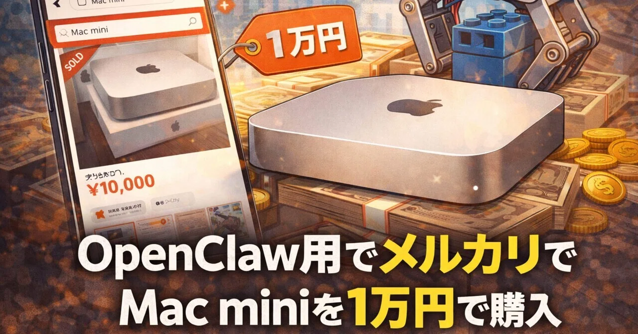 OpenClaw用にメルカリでMac miniを1万円購入してみた。素人厳禁！OS