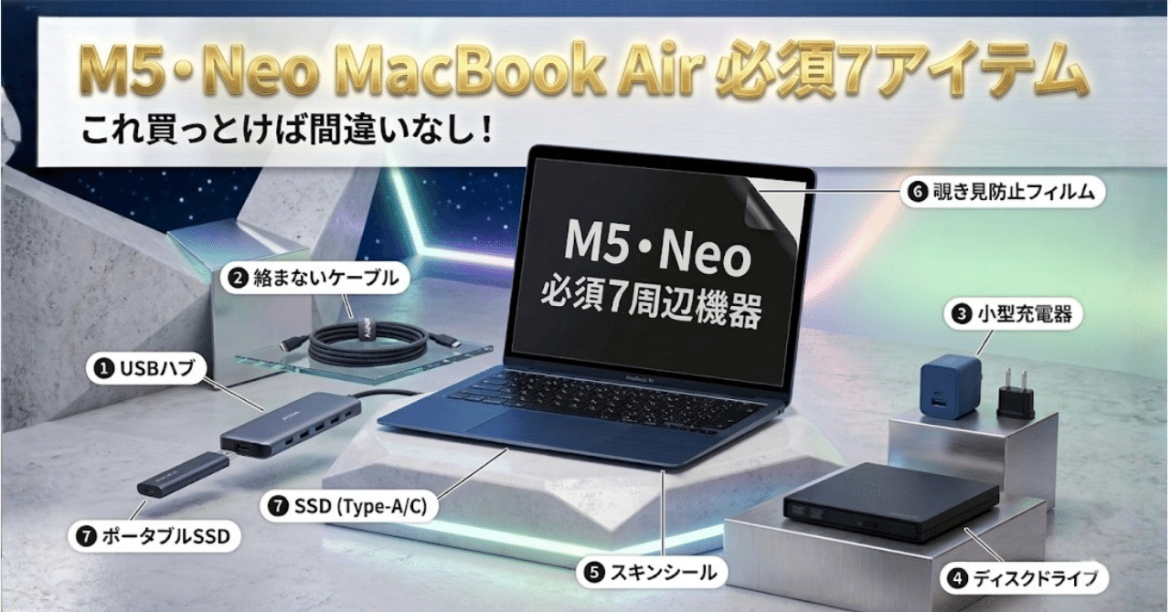 新しくMacbook Neo・Airを買ったら一緒に買いたい厳選アイテム7個