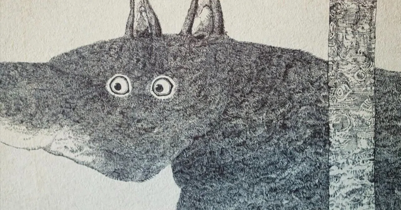【原画】『永き眠りからの目覚め』（ウォンバット　絵画　苔　植物　森） 森の記憶を描く：オンラインストアに作品をまとめました｜natte｜本と百年
