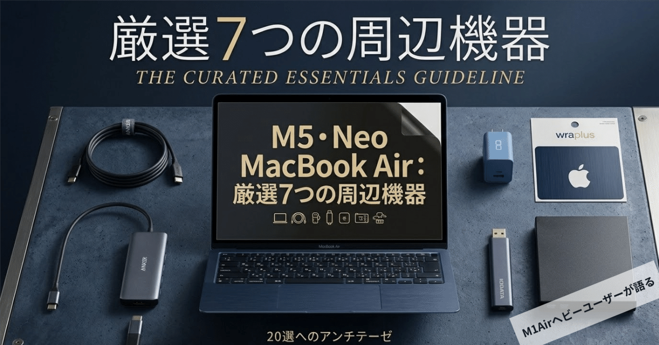 周辺機器】Macbook Neo・Airを買ったら一緒に買いたい厳選アイテム7個