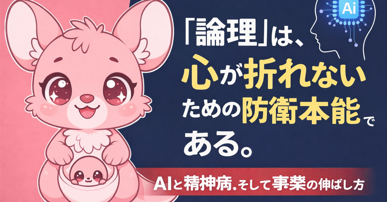 「論理」は、心が折れないための防衛本能である。|AIとうつ病、そして事業の伸ばし方