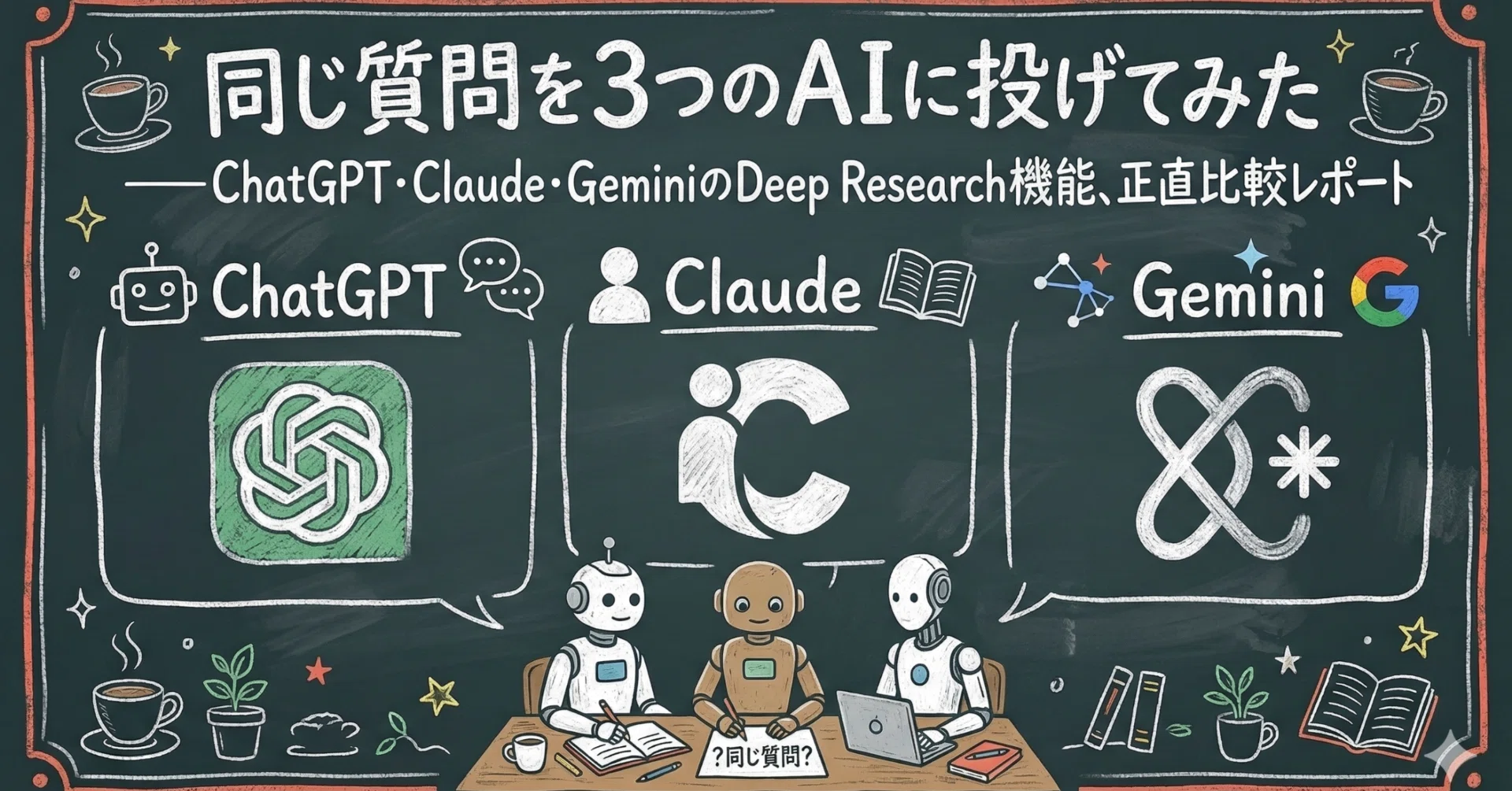 同じ質問を3つのAIに投げてみた——ChatGPT・Claude・GeminiのDeep