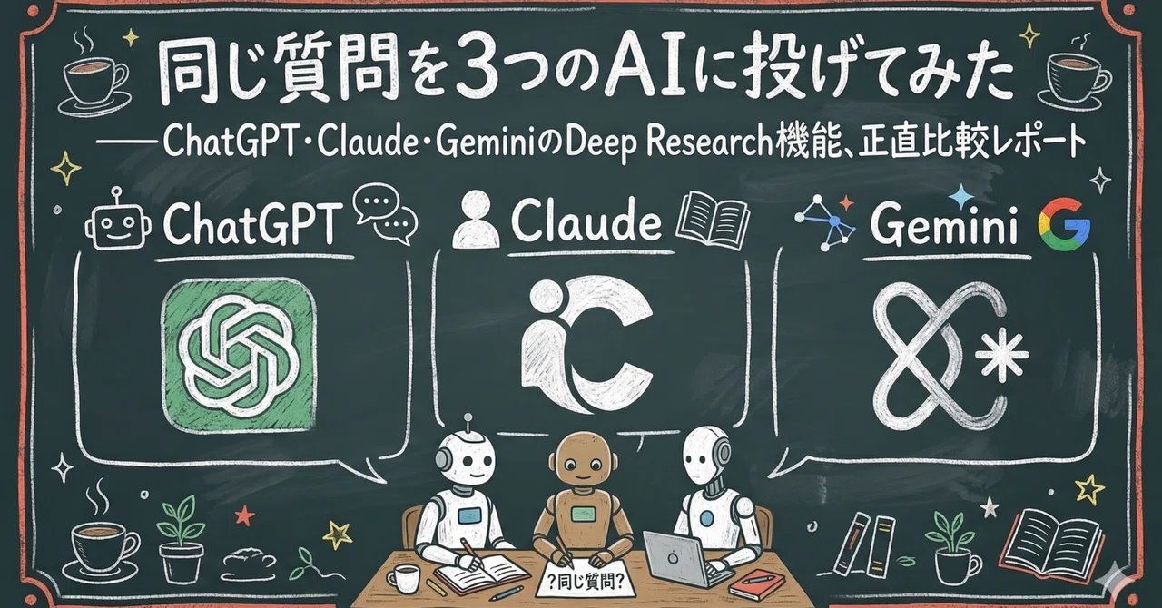 同じ質問を3つのAIに投げてみた——ChatGPT・Claude・GeminiのDeep