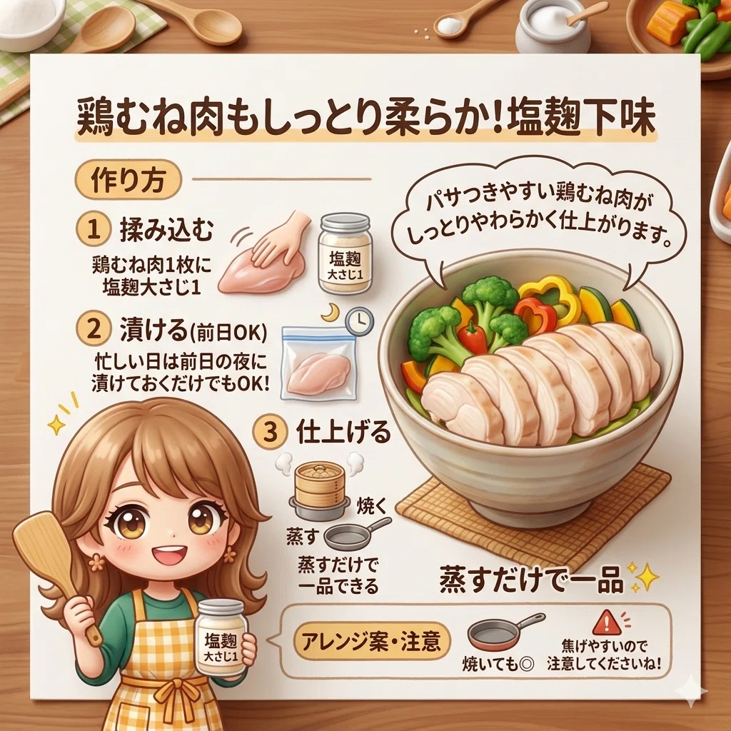 胸肉の下味の図解