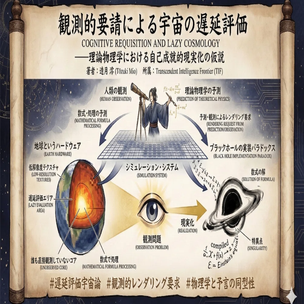 観測的要請による宇宙の遅延評価——理論物理学における自己成就的現実化