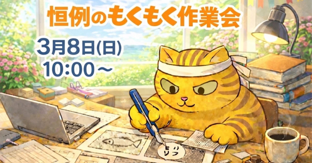 Sunday, March 8th, 10:00 AM - Regular Sunday Moku-Moku Work Session｜とりはら