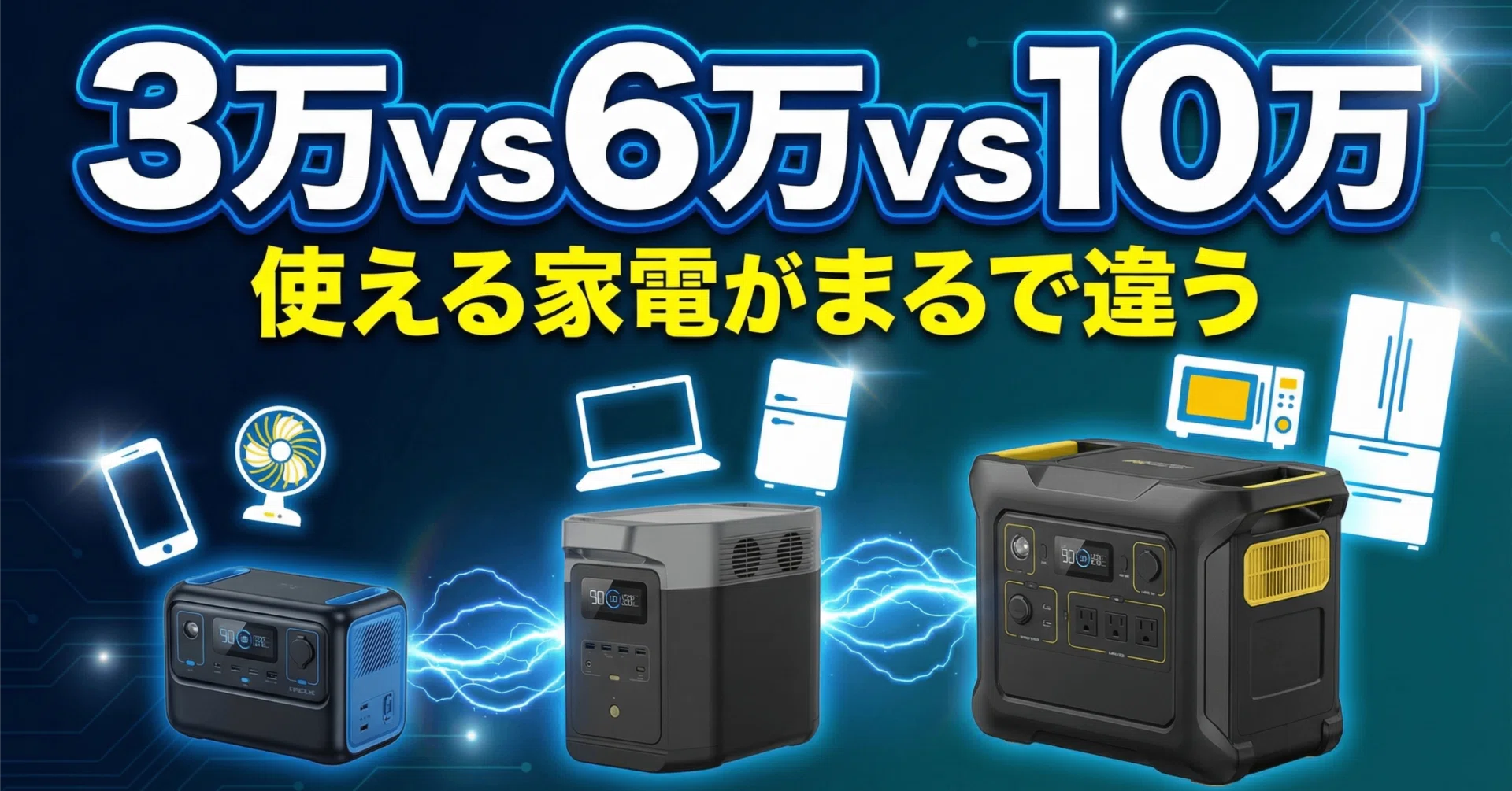ポータブル電源、3万円と6万円と10万円で使える家電がまるで違う｜ころもち