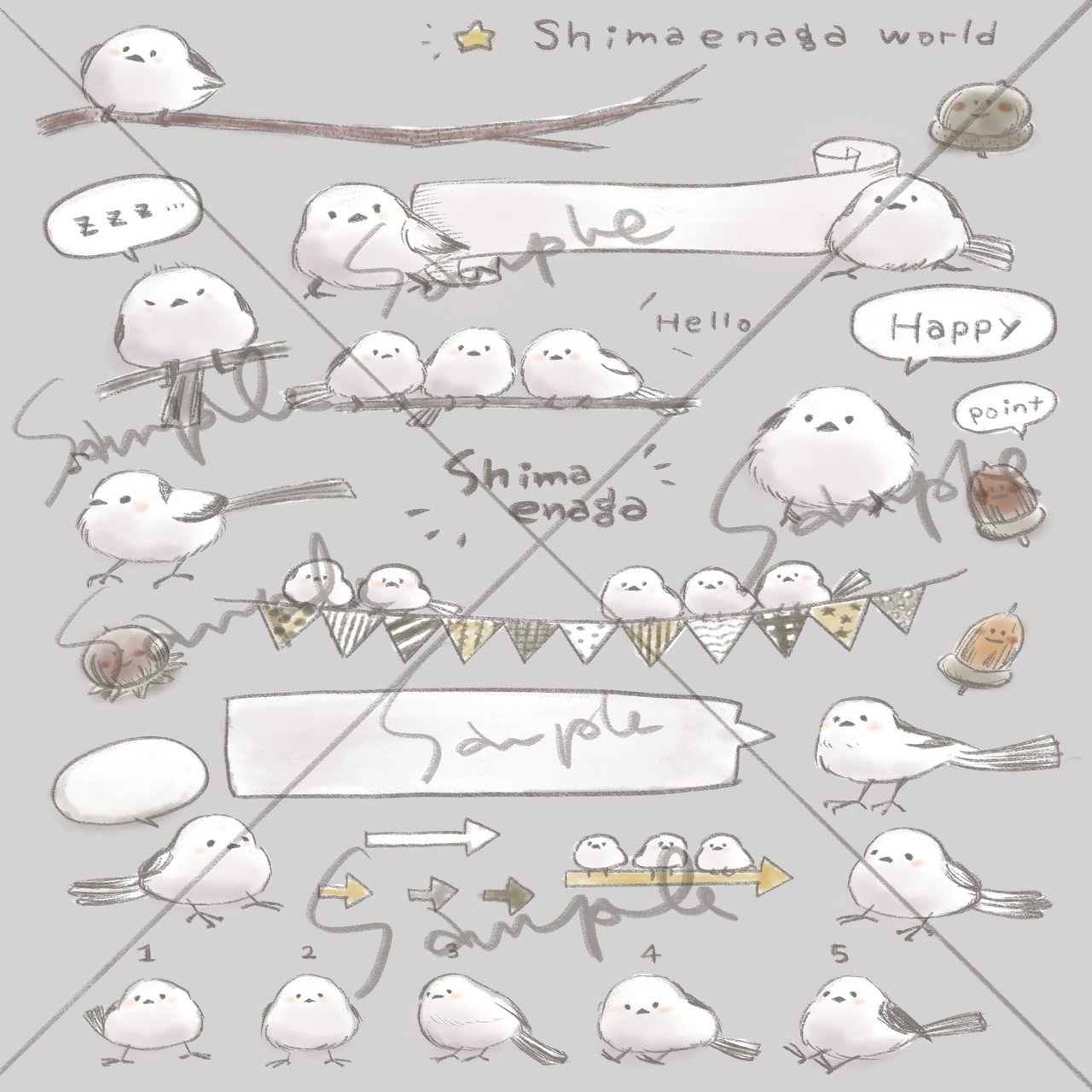 白くて可愛いシマエナガのぷちイラストシートです 印刷して切り取ってつかってね 追記あり くつしたねこ Note