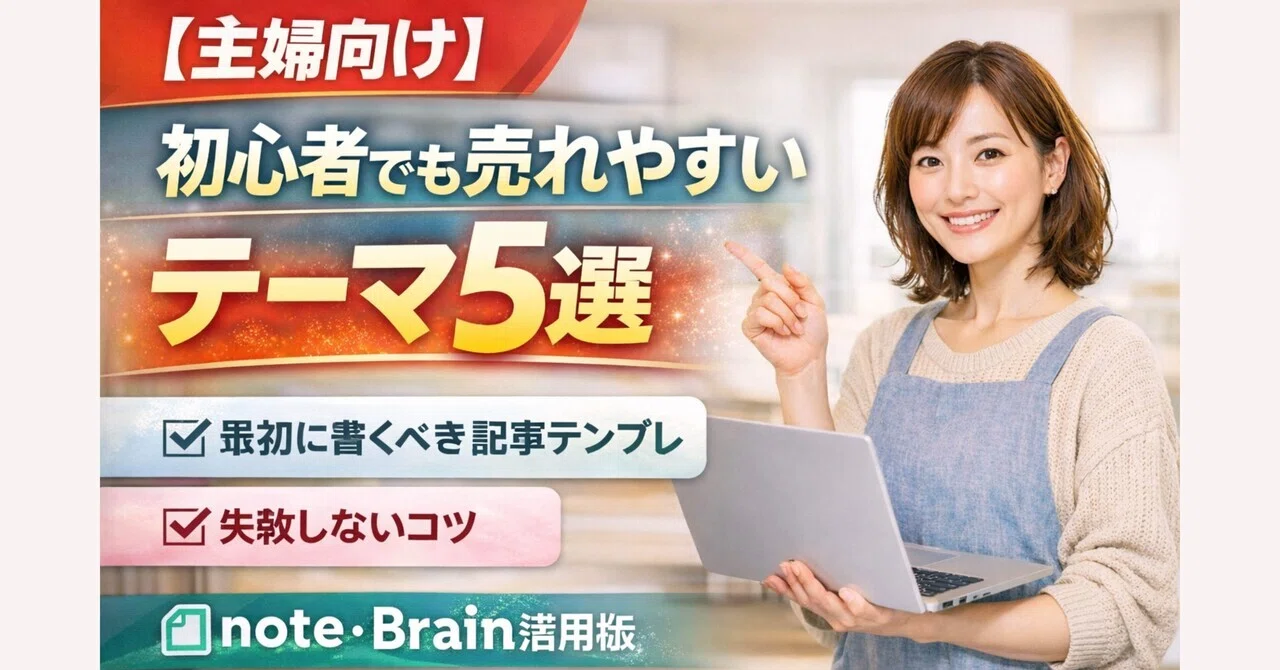 [For Housewives] 5 Themes That Sell on note/Brain: Article Templates ...