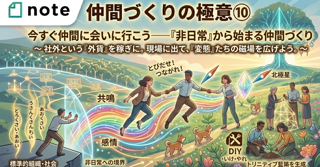 仲間づくりの極意⑩今すぐ仲間に会いに行こう──「非日常」から始まる仲間づくり｜宮木俊明