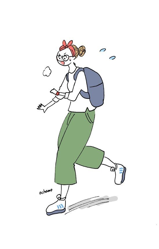 遅刻ちゃう 走るおしゃれ女の子イラスト おちゃも Note 遅刻ちゃう 走るおしゃれ女の子イラスト おちゃも Note