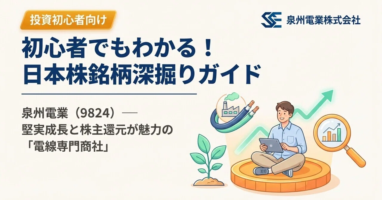 徹底解剖】電線卸のトップランナー「泉州電業（9824）」：初心者のため