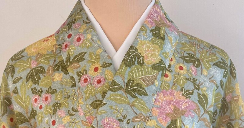 カラフル花の小紋着物