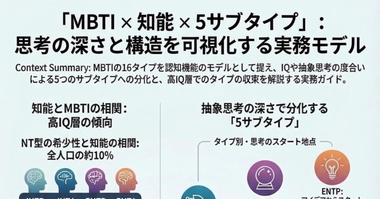 MBTI16タイプを5サブタイプで整理すると世界の見え方が変わる｜世界の