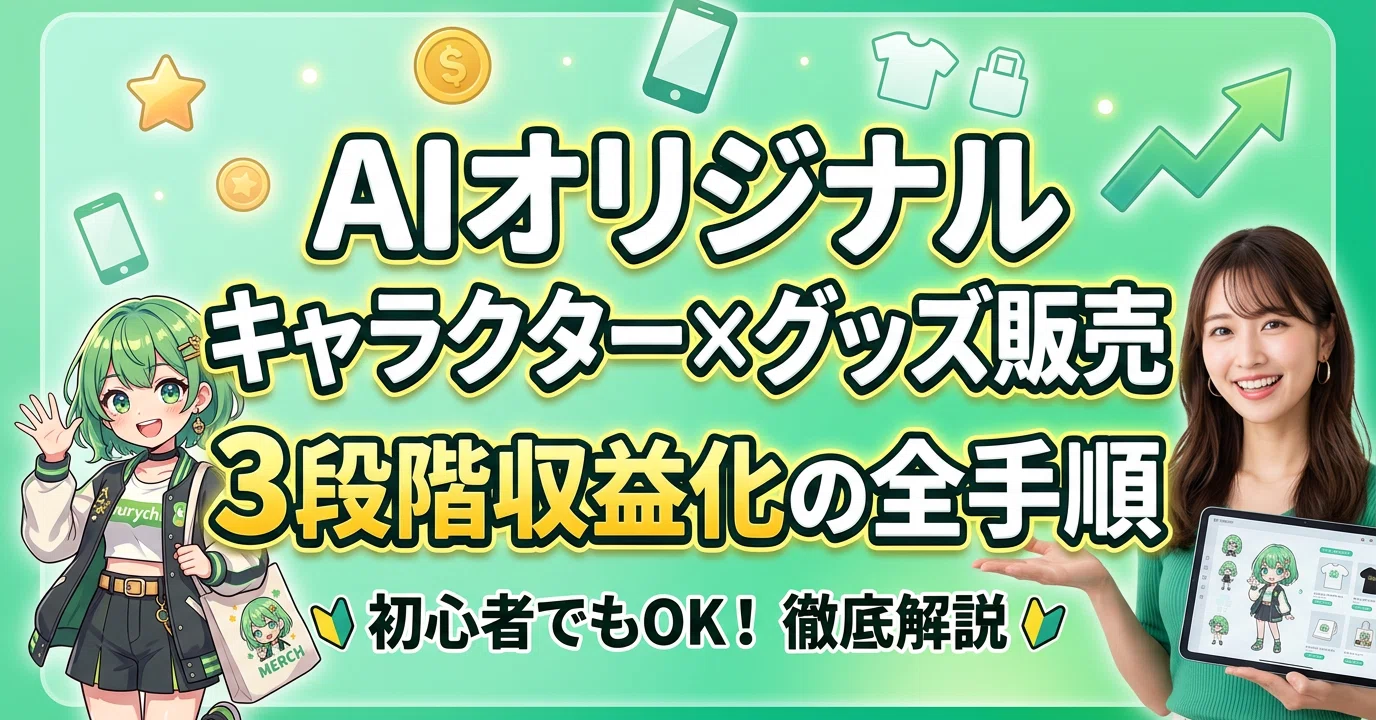 AIオリジナルキャラクター×グッズ販売で月12万円！3段階収益化の全手順 