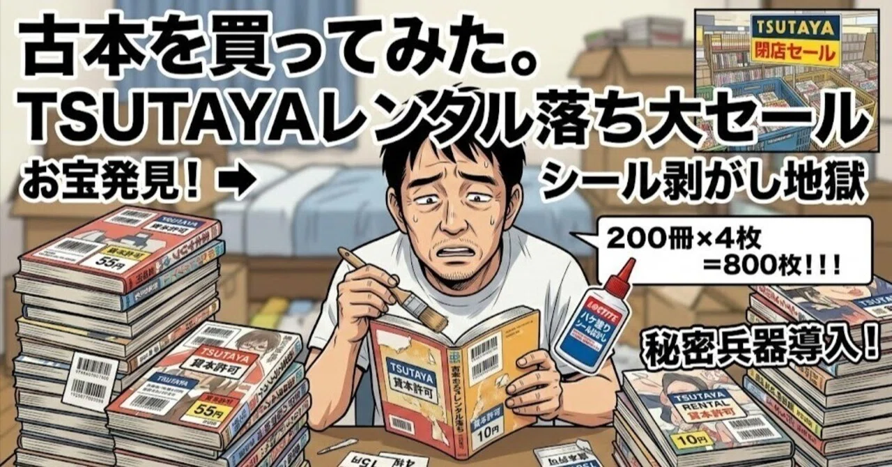 古本を買ってみた。 TSUTAYAレンタル落ち大セールとの遭遇｜転売塾