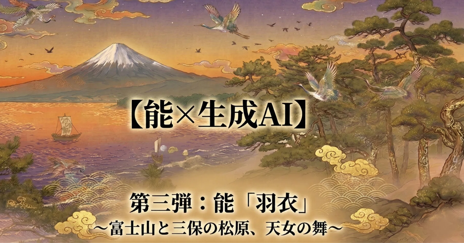富士山と三保の松原 能「羽衣」｜Eisui( 栄翠 )