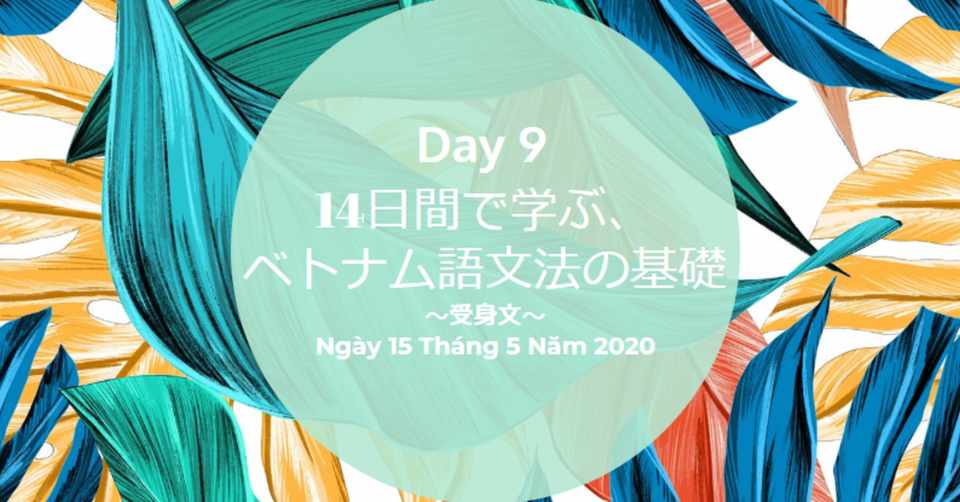 Day9 14日間で学ぶ ベトナム語文法の基礎 受身文 Mami Cantho Note