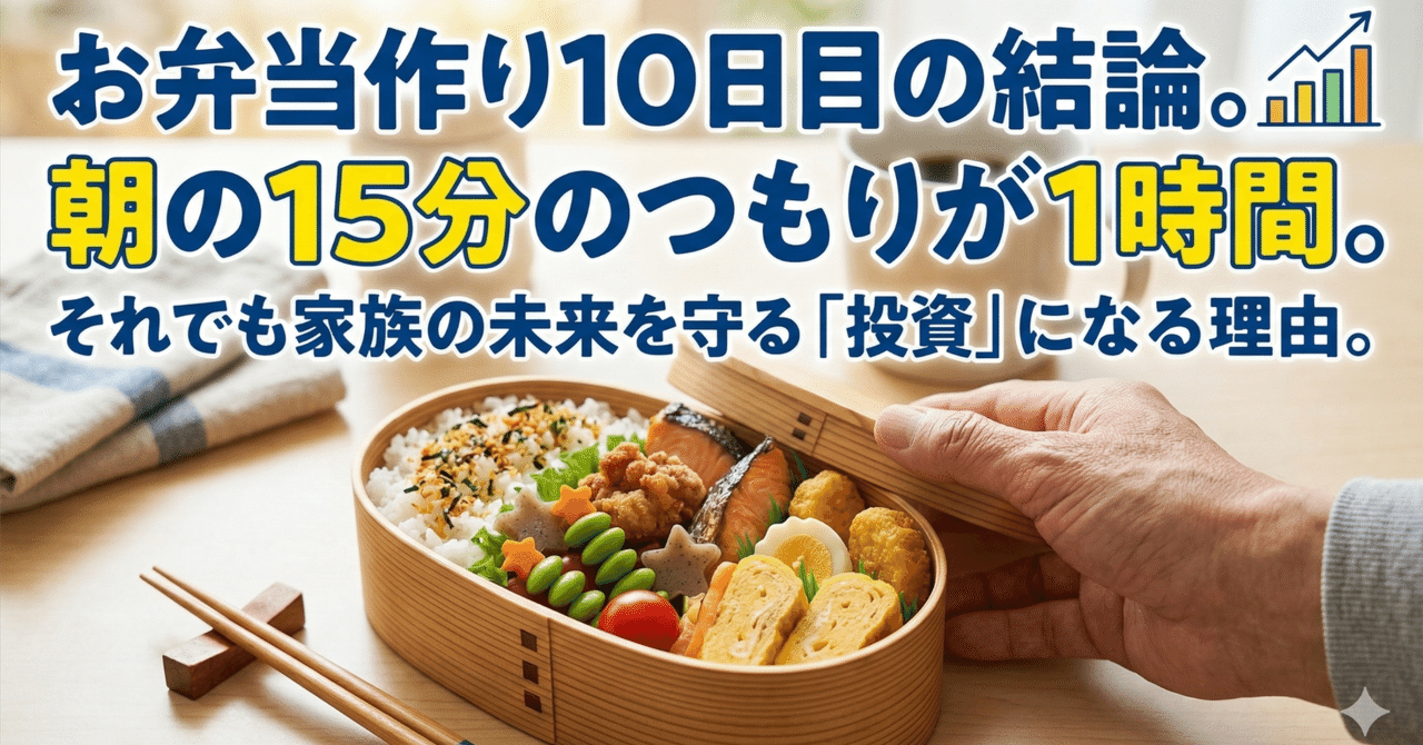 お弁当作り10日目の結論。朝の15分のつもりが1時間。それでも家族の未来を守る「投資」になる理由。